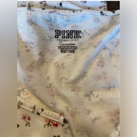 PINK Victoria's Secret Bodysuit/Off White with pretty flowers. Very feminine on! - Picture 3 of 4